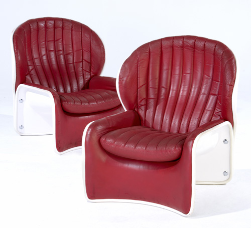 Appraisal: A VAN DEN BUICK Pair of Lotus chairs in molded