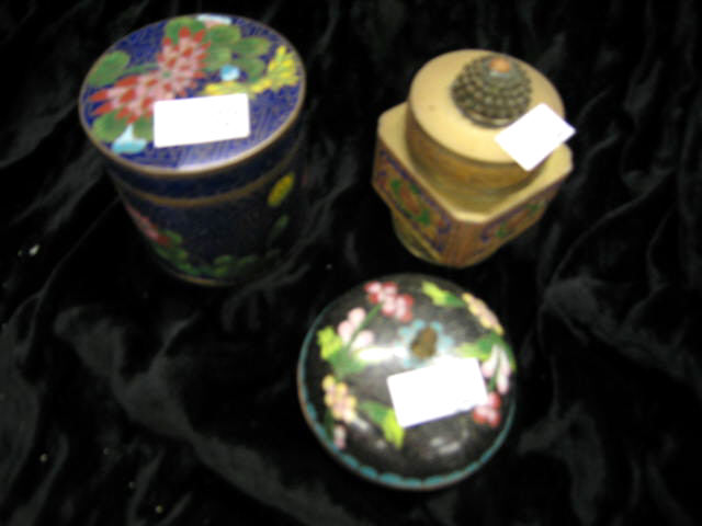 Appraisal: Oriental Boxes cloisonne one enamel