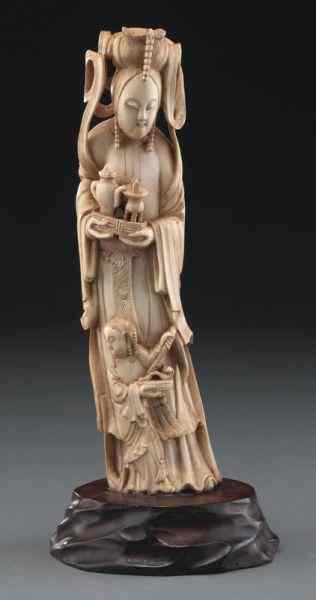 Appraisal: Chinese carved figure depicting a lady International buyers should note