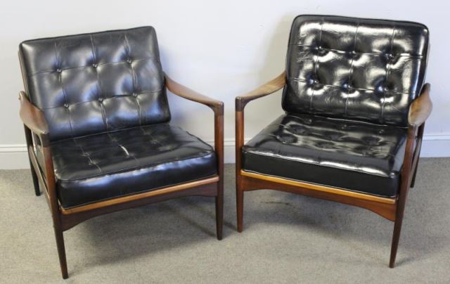 Appraisal: Midcentury Pair of Illums Bolighus Lounge Chairs Danish design by