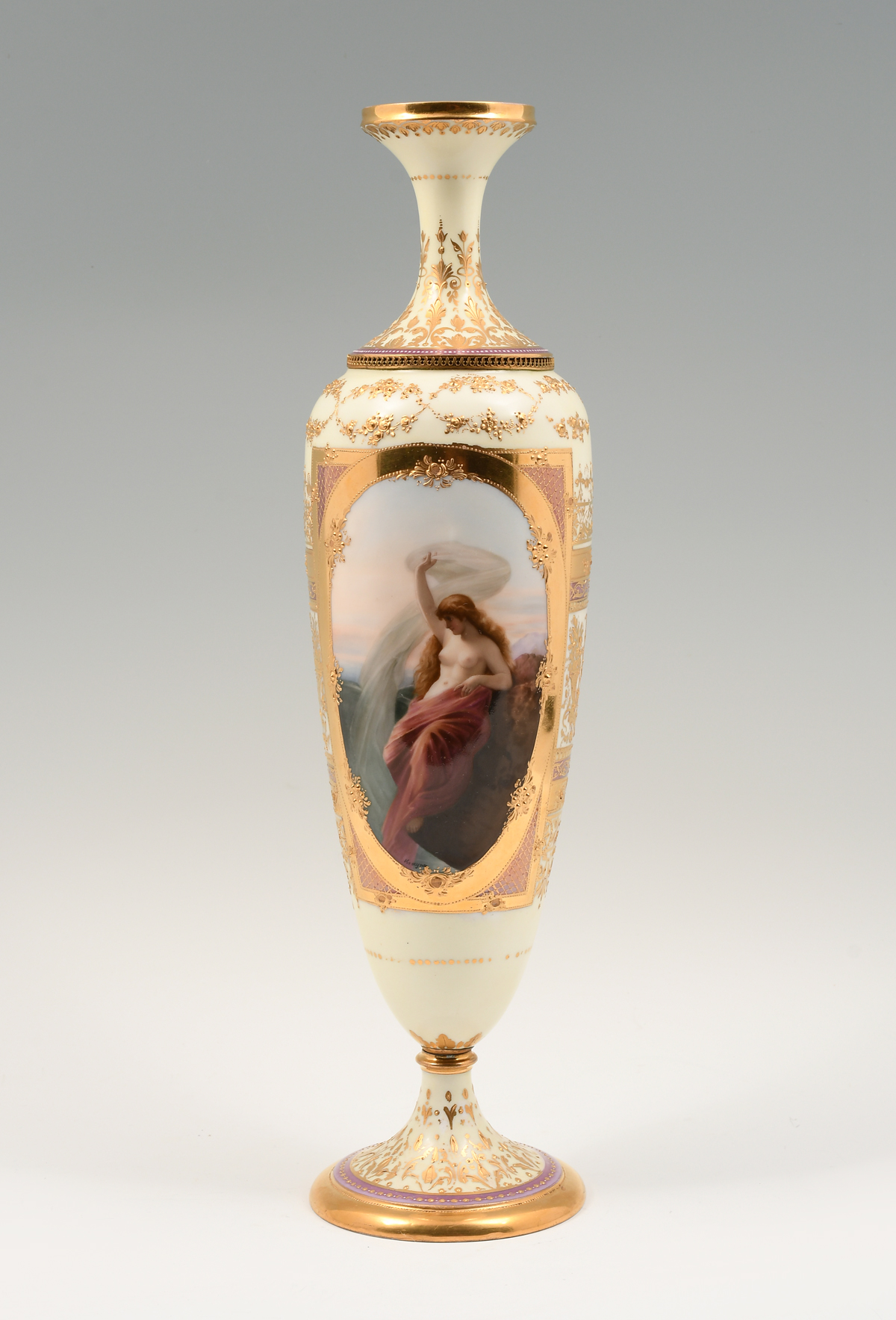 Appraisal: ROYAL VIENNA ''LORELEY'' PORTRAIT VASE Hand-painted Austrian porcelain vase having