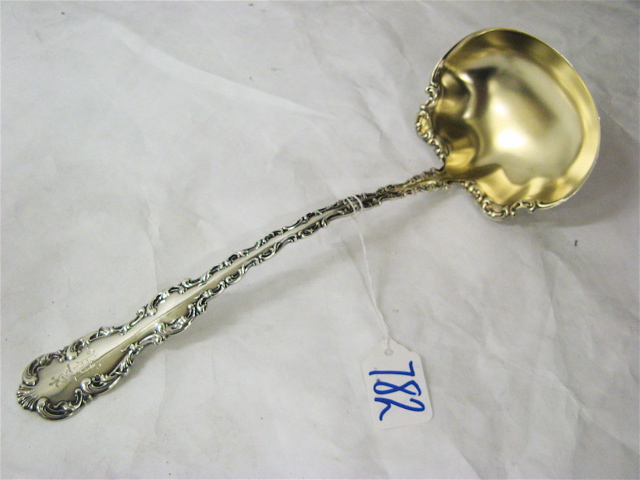 Appraisal: WHITING STERLING SILVER SOUP LADLE in the Louis XV pattern