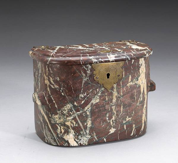 Appraisal: A Louis XV style marble tobacco box proabably th century