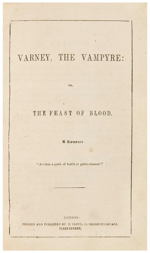 Appraisal: RYMER James Malcolm - Varney the Vampyre London volumes vo