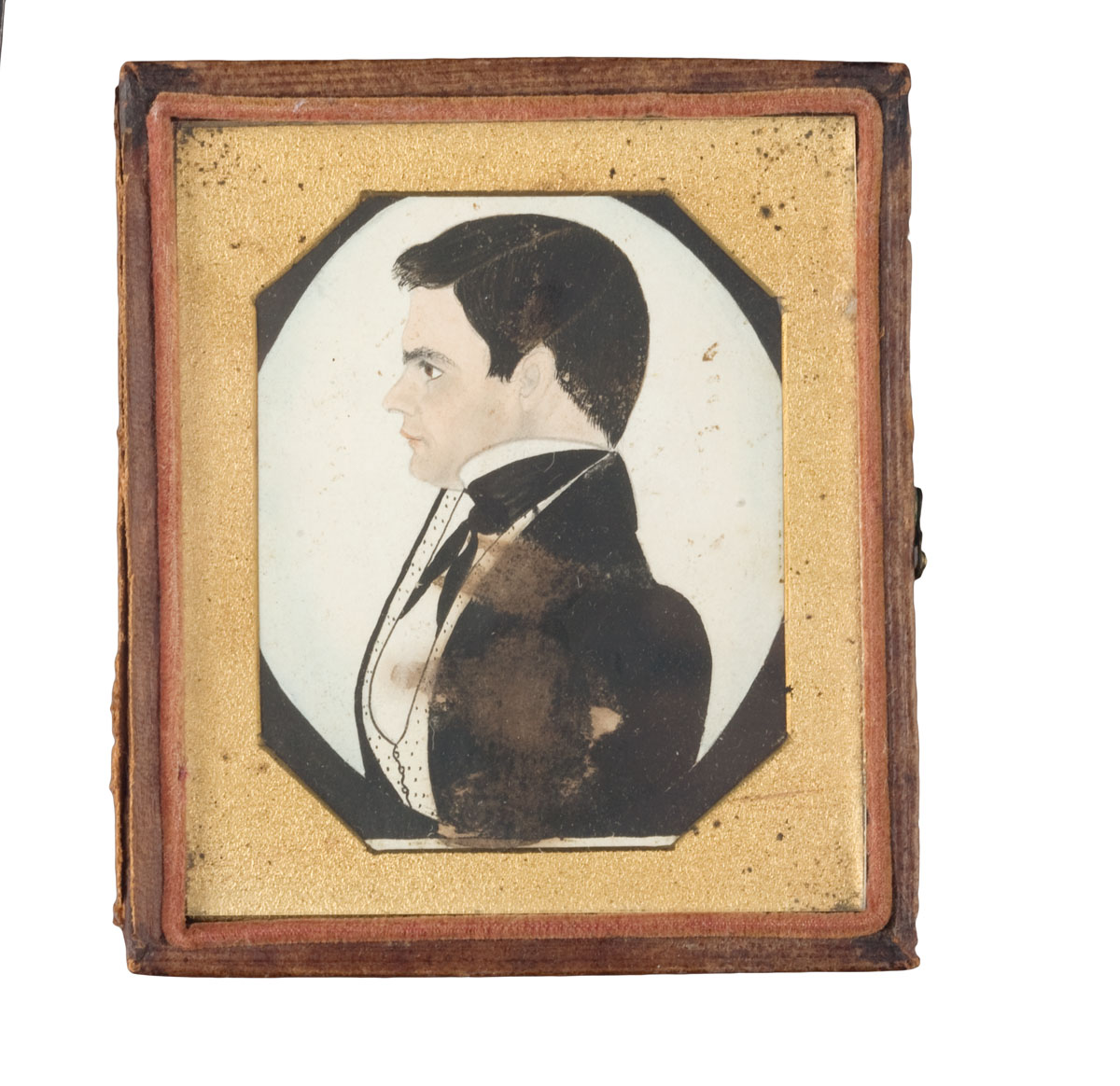 Appraisal: NEW ENGLAND MINIATURE BUST-LENGTH PROFILE OF A GENTLEMAN