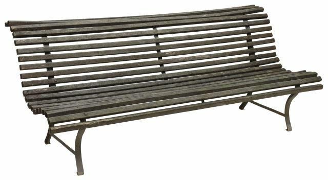 Appraisal: French garden or park bench early th c slatted s-curve