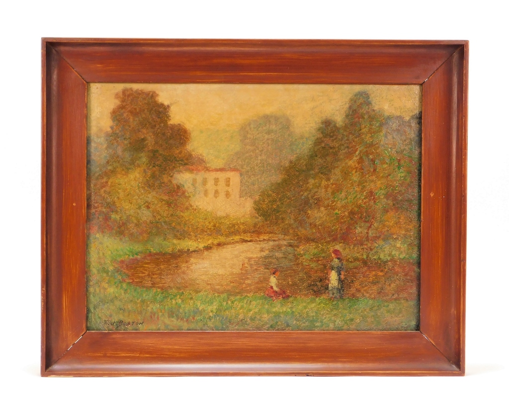 Appraisal: FREDERICK JAMES BOSTON IMPRESSIONIST POND PAINTING New York Connecticut -