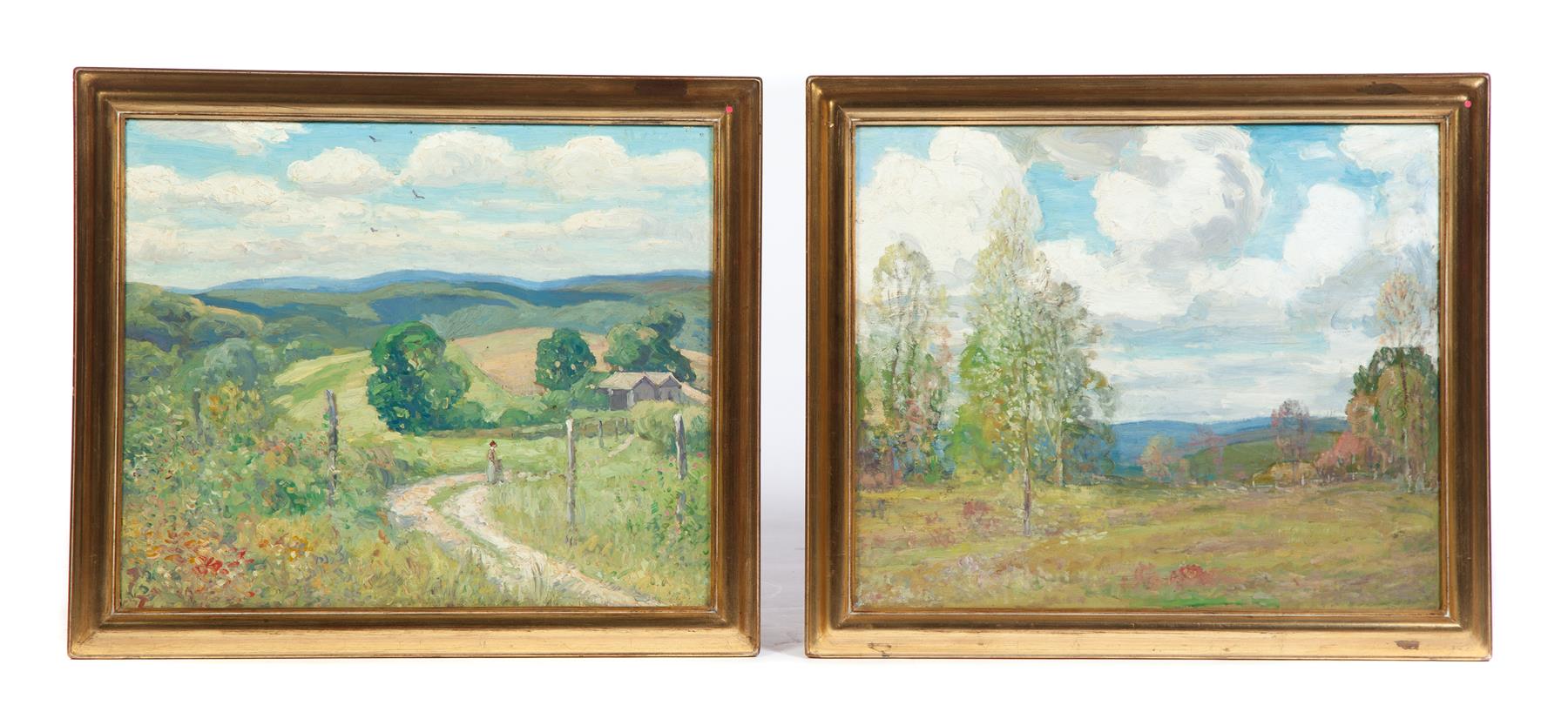 Appraisal: TWO LANDSCAPE PAINTINGS AMERICAN SCHOOL ST HALF- TH CENTURY Oil