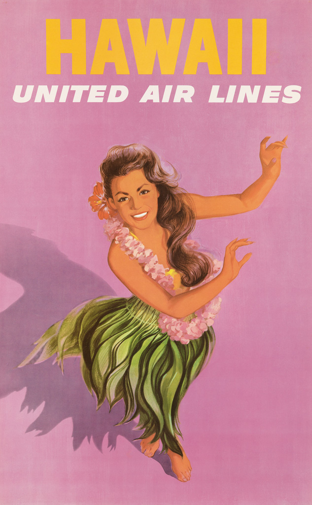 Appraisal: DESIGNER UNKNOWN HAWAII UNITED AIR LINES x inches x cm