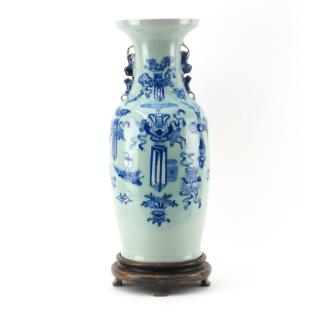 Appraisal: Large th Century Chinese Blue and White Porcelain Vase on