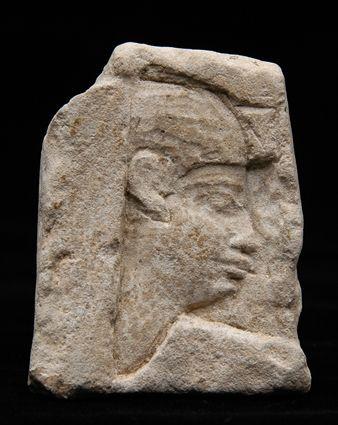 Appraisal: Ptolemiac Limestone Trial piece with Two Relief Heads