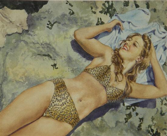 Appraisal: Wilfred G May pair of watercolours girl with blonde hair