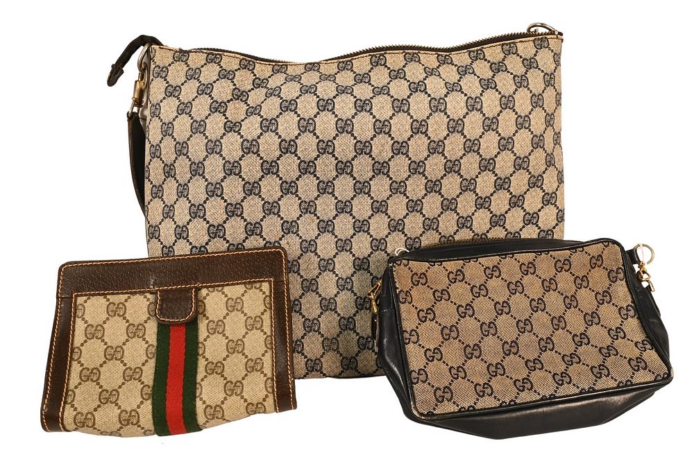 Appraisal: Three Piece Group to include vintage Gucci logo bags and