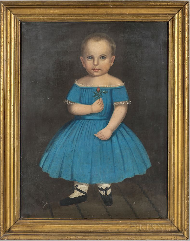 Appraisal: American School th Century Portrait of a Boy in a