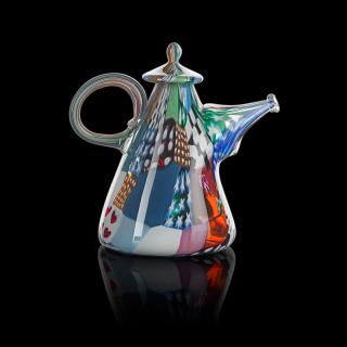 Appraisal: RICHARD MARQUIS Glass teapot sculpture RICHARD MARQUIS b Checkerboard Teapot