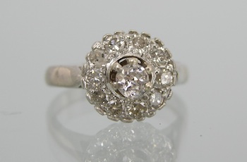 Appraisal: An k White Gold and Diamond Ring k white gold