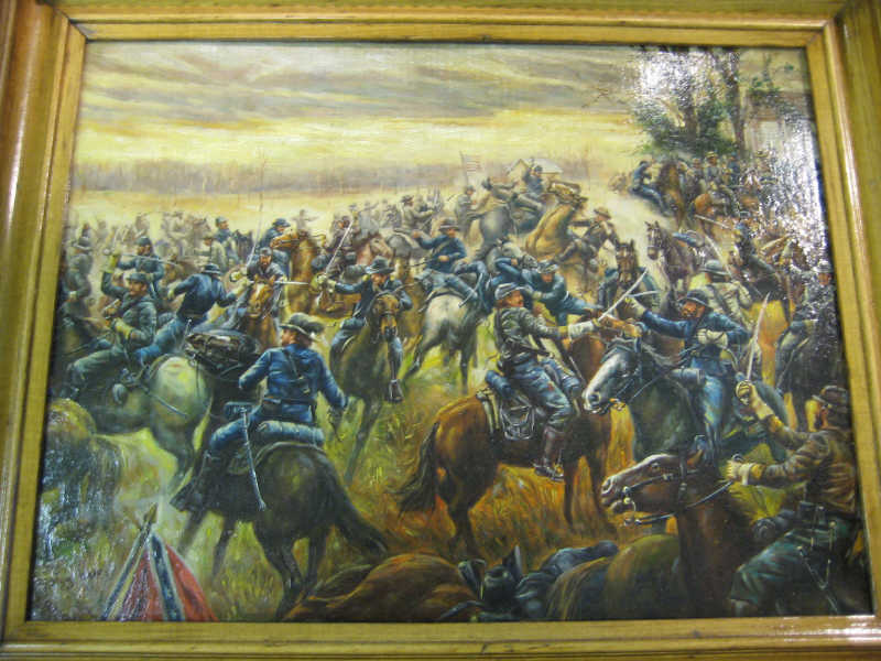 Appraisal: N BINGHAM EARLY TH CENTURY Civil War battle scene oil