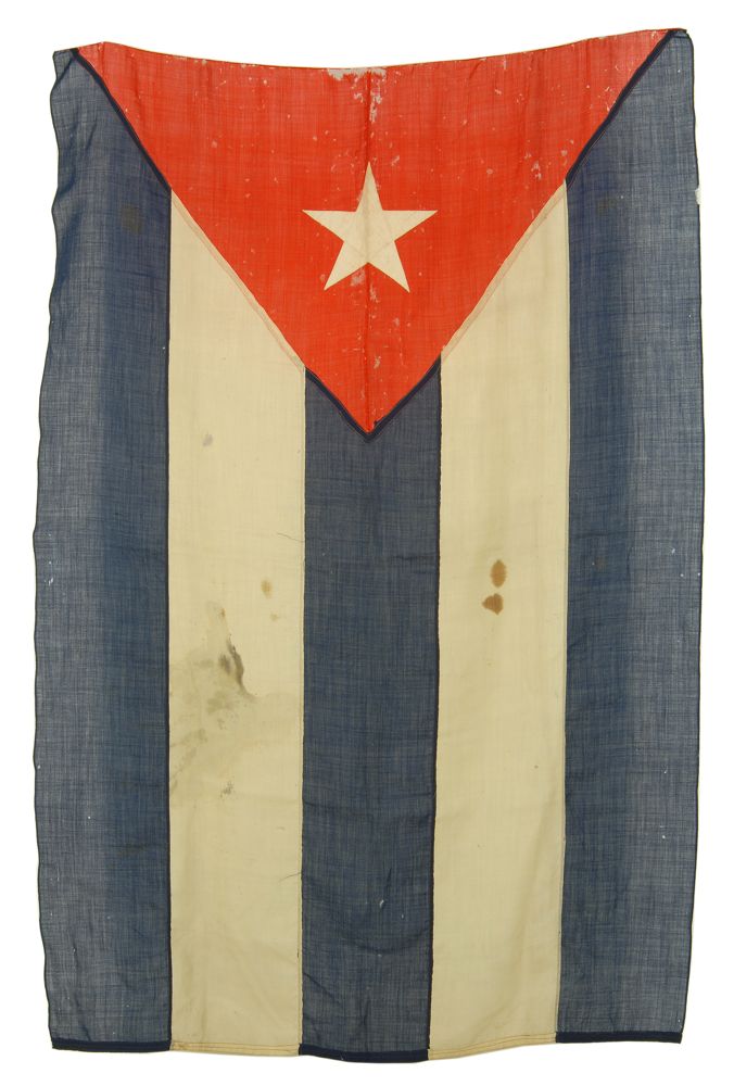 Appraisal: CUBAN SPANISH-AMERICAN WAR LINEN FLAG With one white star on