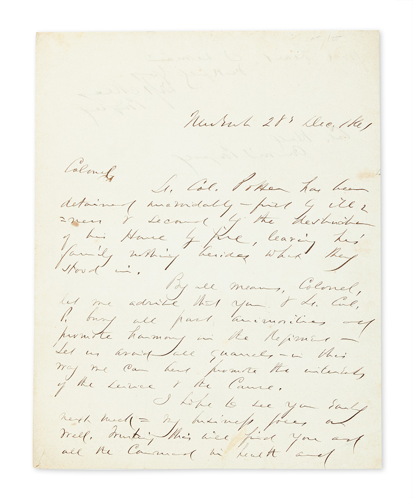 Appraisal: CIVIL WAR SICKLES DANIEL E Autograph Letter Signed DESickles BrigGe'l