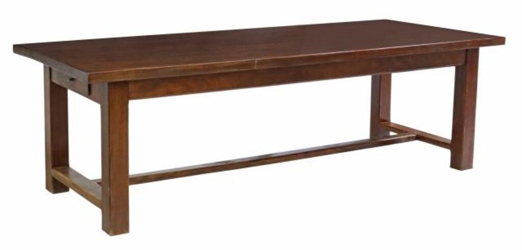 Appraisal: French mahogany refectory table th c rectangular top over two