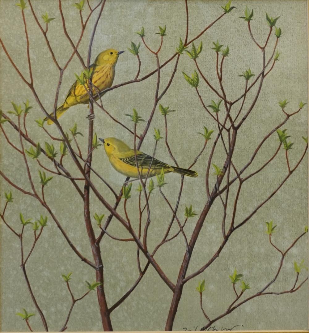 Appraisal: David Mohrhardt American th Century Birds on Branches Gouache on