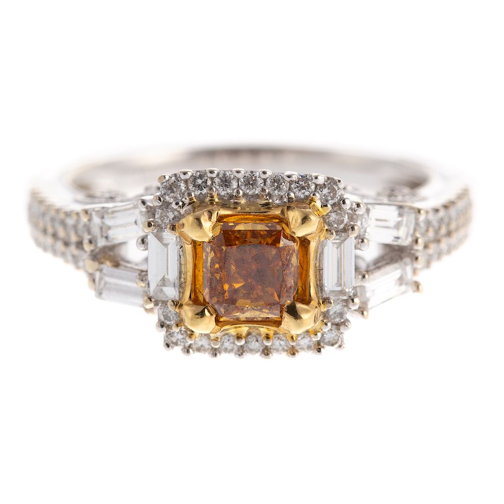 Appraisal: A Ladies Orange Diamond Ring in K K white gold