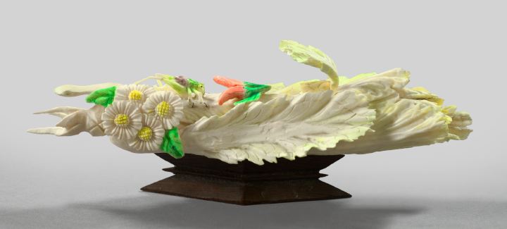 Appraisal: Kuang Hsu Elaborately Carved Bone Tabletop Sculpture fourth quarter th