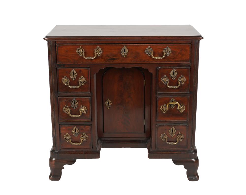 Appraisal: GEORGIAN-STYLE MAHOGANY DESKlate th early th century the central recess