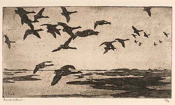 Appraisal: Geese Against the Sky by Frank Weston Benson Frank Weston