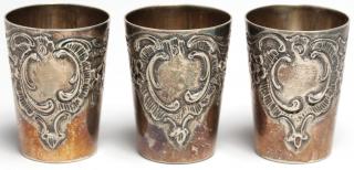 Appraisal: Set of Antique German Silver Shot Glasses silver each stamped