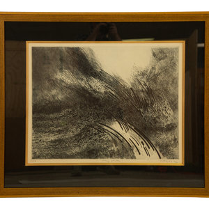 Appraisal: Gabor Peterdi Hungarian American - Heavy Weather etching signed in