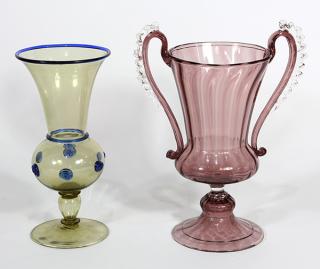 Appraisal: Lot of Art glass vases including an American vase attributed