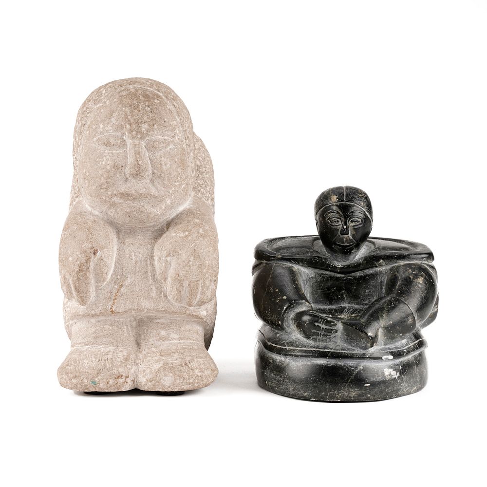 Appraisal: Grp Carved Stone Sculptures - Inuit Group of two Native