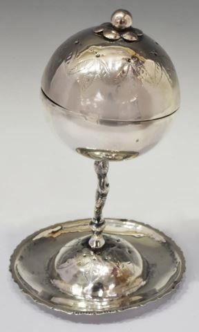 Appraisal: Spanish Colonial style silver content unknown ciborium Eucharist vessel domed