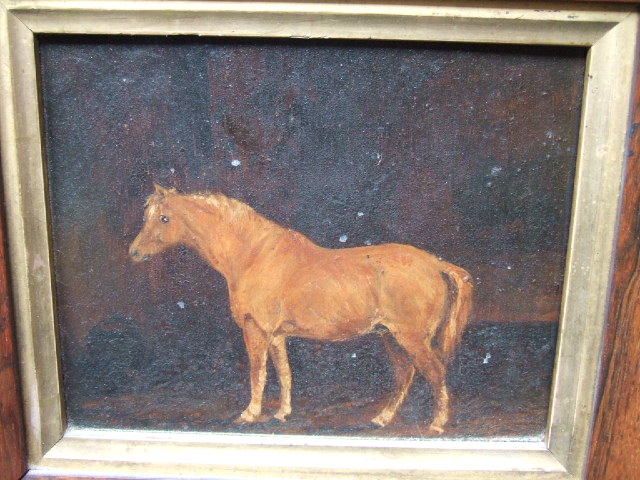 Appraisal: English School th century Study of a horse oil on