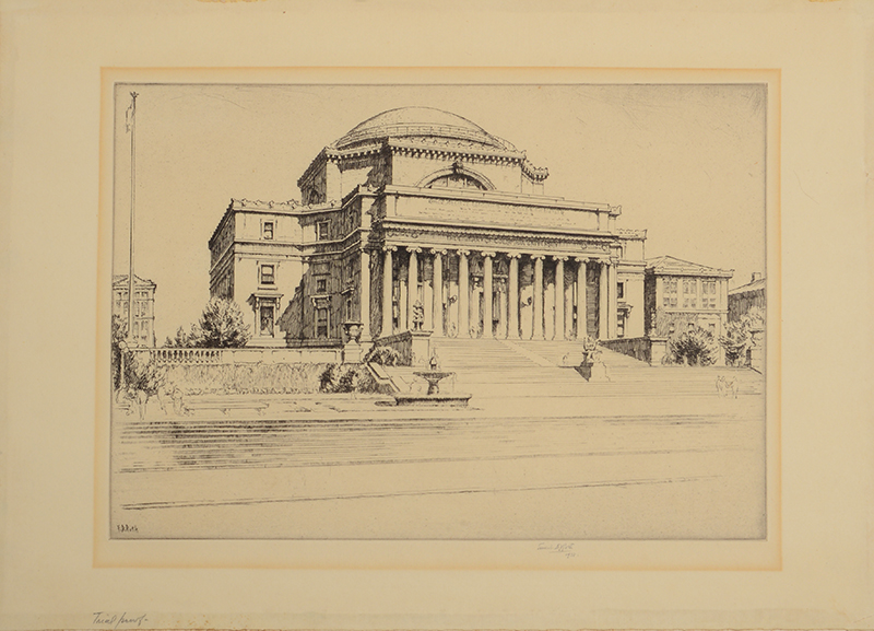 Appraisal: Ernest Roth - Columbia University Etching on laid paper with