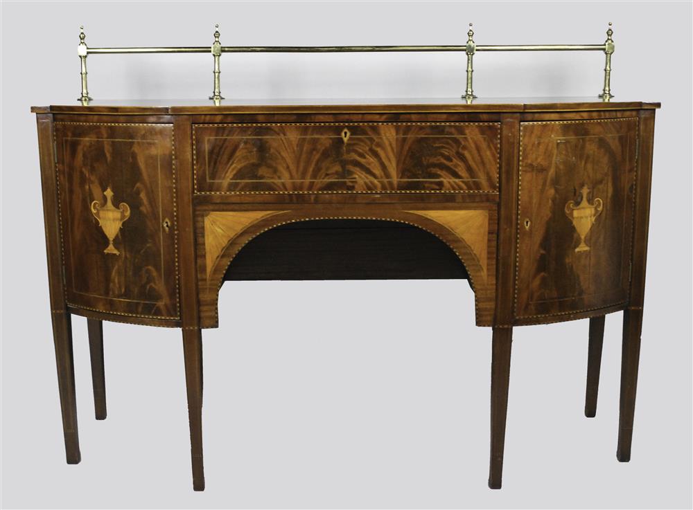 Appraisal: GEORGIAN HEPPLEWHITE STYLE INLAID MAHOGANY SIDEBOARD with a rectangular top