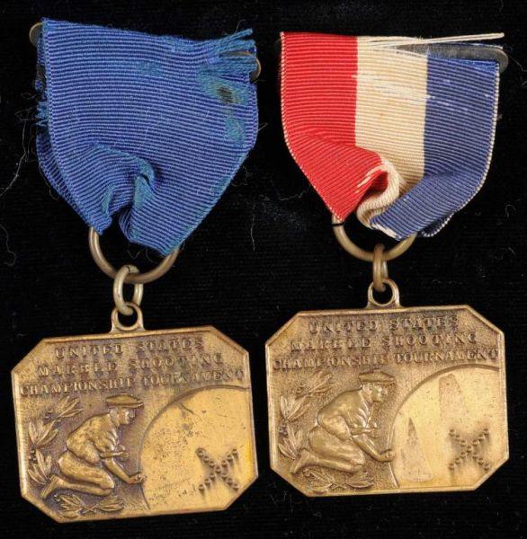 Appraisal: Lot of Marble Medals Description Both are made of brass