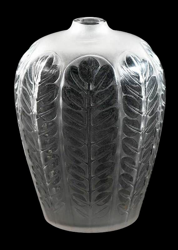 Appraisal: R Lalique Tournai Frosted Vase model introduced model number molded