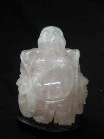 Appraisal: Carved Rose Quartz Figurine of a Buddha - '' plus