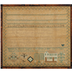 Appraisal: A Needlework Alphabet Sampler Wrought by Amanda Coolidge American Circa