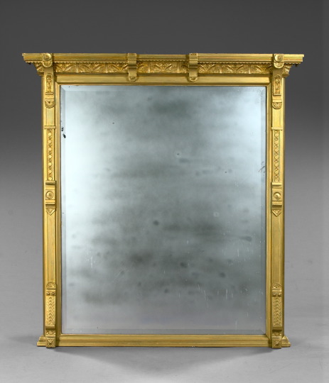 Appraisal: American Carved Giltwood and Plaster Overmantel Mirror fourth quarter th