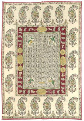 Appraisal: Liberty Arts and Crafts palampore two-panel cotton bed cover central