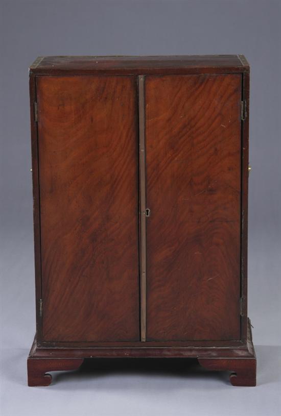 Appraisal: ENGLISH REGENCY STYLE DIMINUTIVE SIDE CABINET th century mahogany With