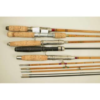 Appraisal: Vintage Spinning Rods Five vintage spinning rods including three split