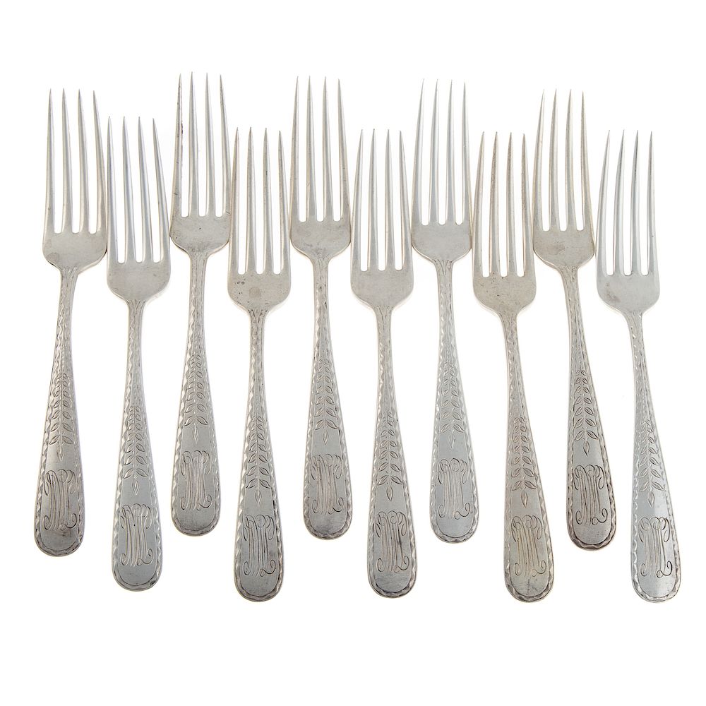 Appraisal: Ten S Kirk Son Sterling Dinner Forks Winslow pattern with