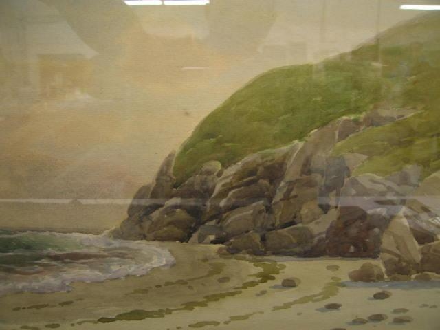 Appraisal: Bryant Chapin Watercolor Rocky Coastline Cornwall artist signed and dated