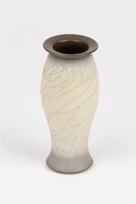 Appraisal: David White - a white crackle glaze porcelain vase of