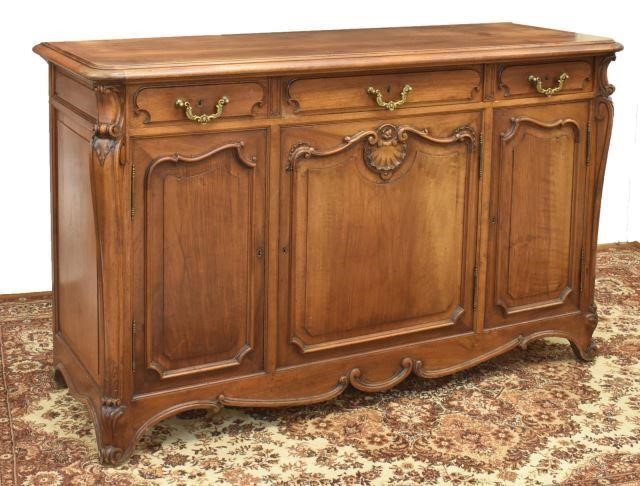 Appraisal: French Louis XV style carved walnut sideboard Bardie Armand Bardie