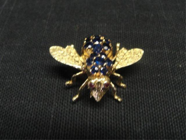 Appraisal: Cartier K Gold Sapphire Ruby Bee From a Greenwich CT